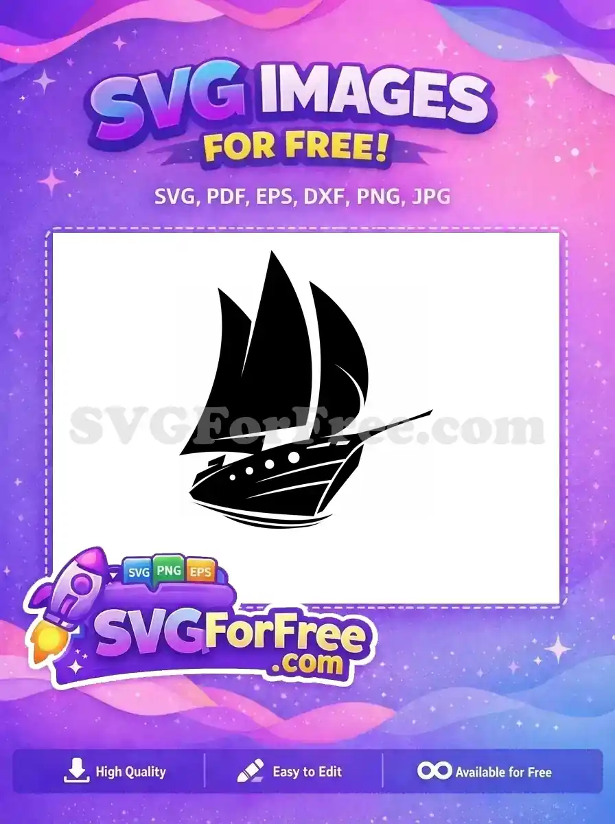 A free abstract black design featuring a sharp peak top and elegant wave-like curves at the bottom, ready for use.