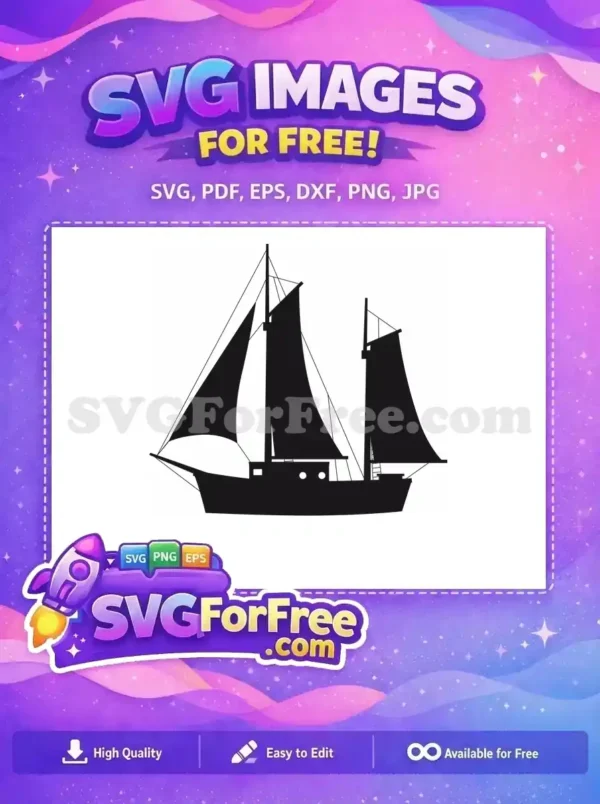 Free Sailboat Silhouette SVG – Classic Nautical Design Free A free design of a majestic sailboat silhouette, perfect for nautical crafts and decor. This free SVG is ideal for ocean lovers.