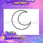 Free Black Outline Crescent Moon Free Minimalist Line Art Bohemian Spirit Free SVG - Instant Download