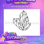 Free Geometric Crystal Cluster Free Black Outline Line Art Bohemian Spirit Free SVG - Instant Download