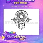 Free Intricate Webbing Dream Catcher Free Hanging Feathers Bohemian Spirit Free SVG - Instant Download