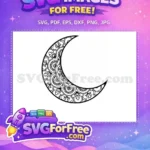 Free Boho Line Art Moon Free Celestial Stars Design Free SVG 1 - Instant Download
