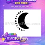 Free Boho Moon Phases Free Black Silhouette Celestial Art Free SVG - Instant Download