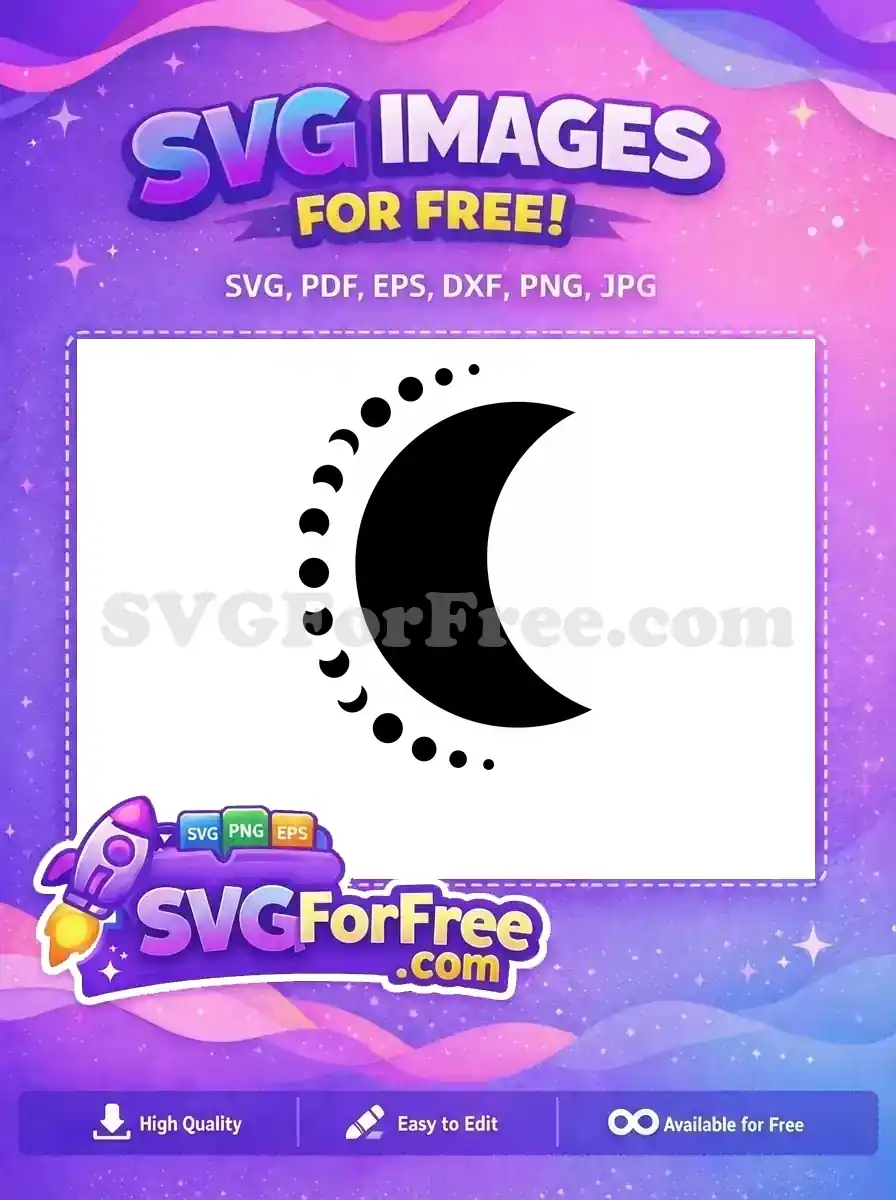 A striking free abstract geometric design with a black rectangle bordered by circles and crescent shapes. Excellent free digital art.