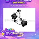 Free Boho Moon Free Line Art Celestial Free SVG - Instant Download