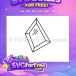 Free Boho Diamond Outline Free Minimalist Gemstone Art Design Free SVG - Instant Download