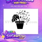 Free Potted Monstera Plant Free Boho Lettering Plant Lady Free SVG - Instant Download