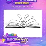 Free Open Book Vector Free Turning Pages Silhouette Reading Free SVG - Instant Download