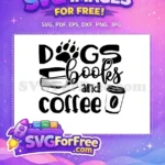 Free Paw Print Silhouette Free Bookworm Quotes Dogs Books And Coffee Free SVG - Instant Download