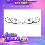 Free Elegant Swirl Flourish Free Decorative Border Divider Free SVG - Instant Download