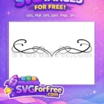 Free Elegant Calligraphic Swirl Free Black Line Art Border Free SVG - Instant Download