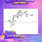 Free Elegant Botanical Leaves Free Simple Line Art Design Free SVG - Instant Download