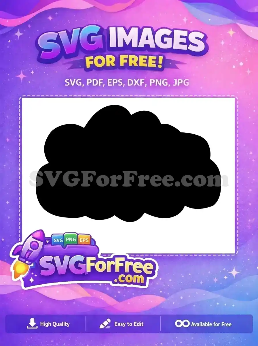 A free minimalist black cloud or blob shape SVG design, ideal for creative projects and digital art. Get this free vector!