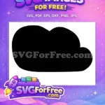 Free Black Silhouette Cloud Free Simple Puffy Shape Design Free SVG - Instant Download
