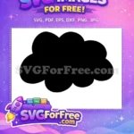 Free Puffy Black Cloud Silhouette Free Simple Weather Graphic Cartoon Sky Element Free SVG - Instant Download