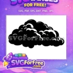 Free Puffy Black Cloud Free Silhouette Design Japanese Manga Free SVG - Instant Download