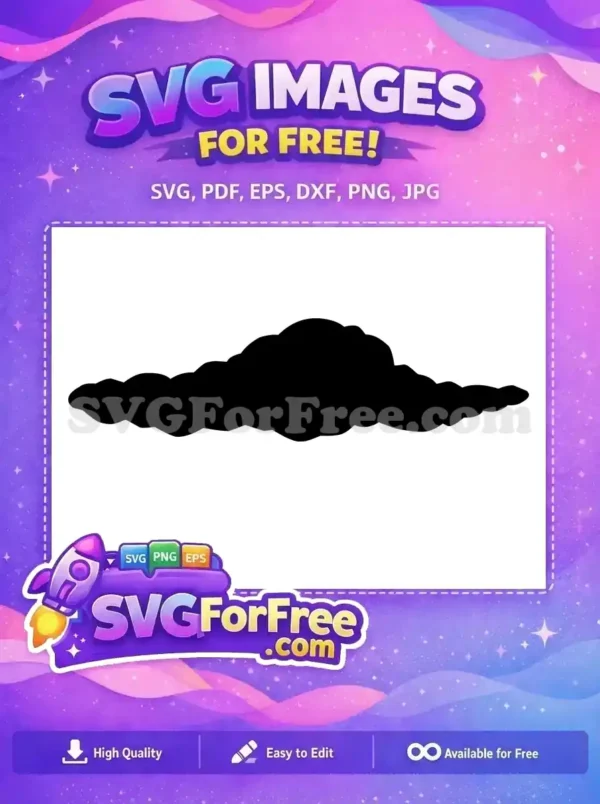 A sleek black cloud silhouette, a fantastic free vector design for all your creative needs. Get this freely available graphic now!