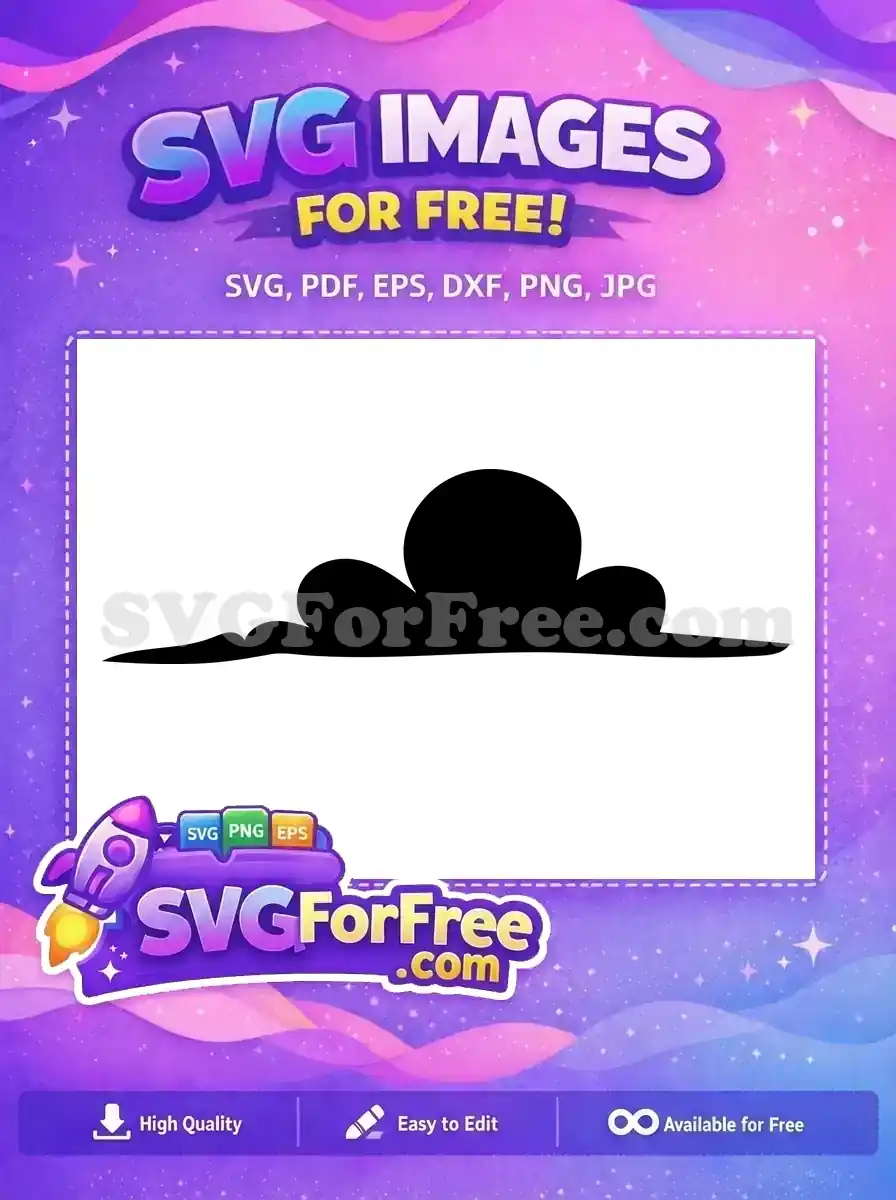 A free stylized black cloud silhouette, ideal for creative projects. This versatile free SVG design is ready for download.