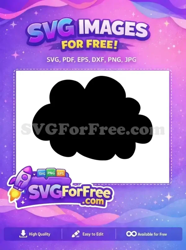 Free Wavy Cloud Silhouette SVG – Your Next Creative Project! A striking free black silhouette with a flat top and an organically wavy, cloud-like bottom edge, perfect for creative projects.