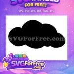 Free Puffy Weather Graphic Free Simple Design Black Silhouette Cloud Free SVG - Instant Download