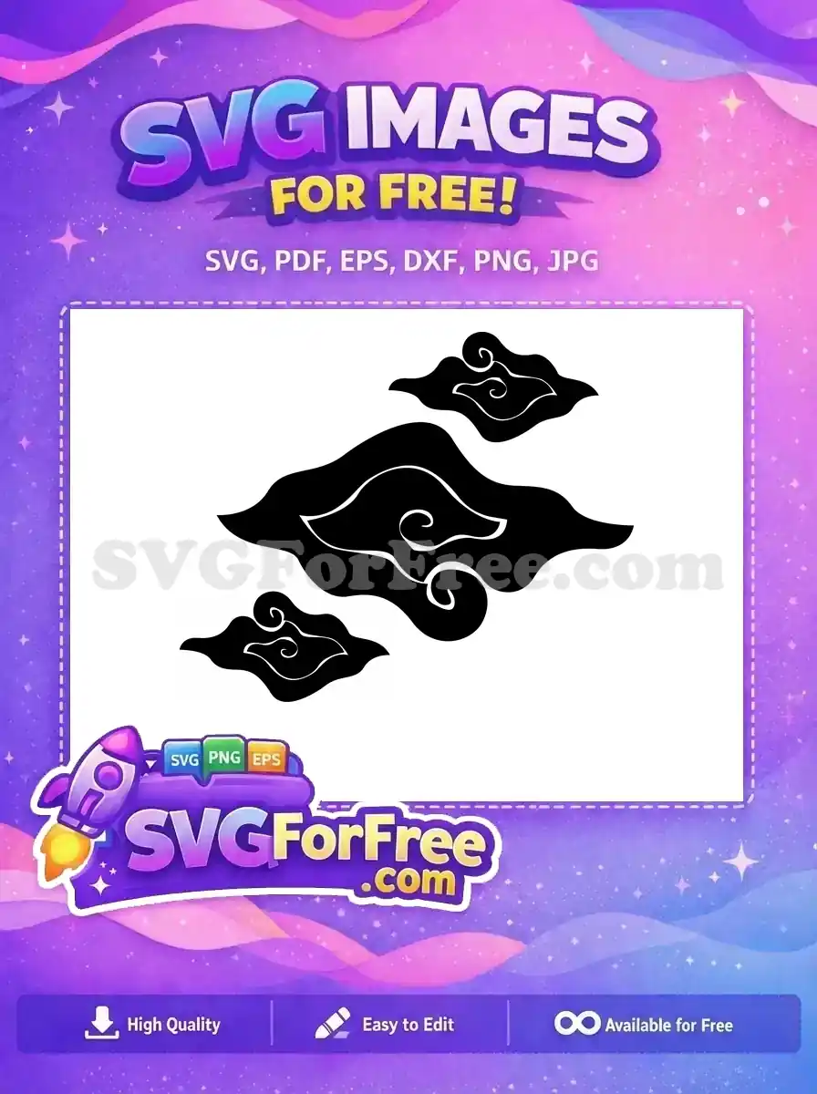 A striking free black and white abstract cloud design, featuring elegant swirling patterns and organic shapes for versatile use.