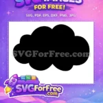 Free Puffy Black Cloud Free Simple Design Black Silhouette Free SVG - Instant Download