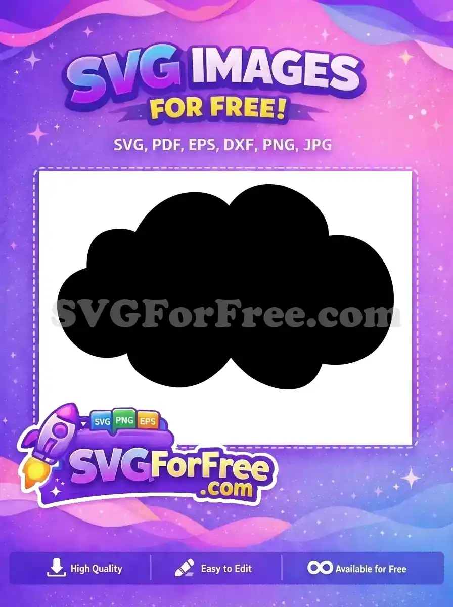 A free minimalist black cloud SVG design, perfect for various digital and print projects. Download this free vector easily.