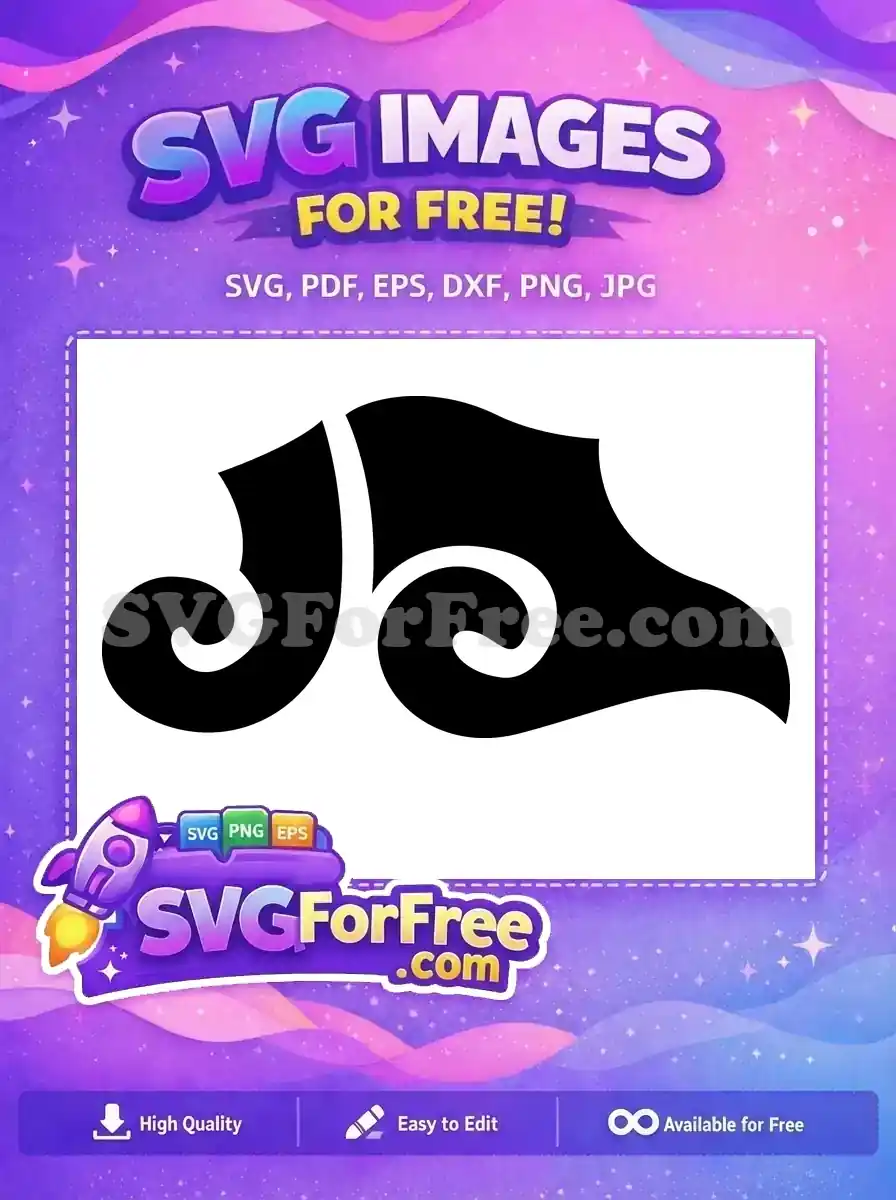 A striking free abstract black swirl design, featuring elegant curves and a dynamic flow, ideal for creative projects.