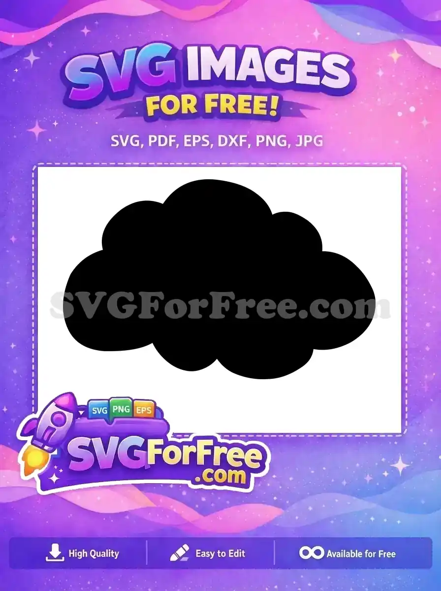 Discover this free cloud SVG design, perfect for weather graphics, thought bubbles, or dreamy projects. Download now for free!