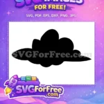 Free Puffy Black Cloud Free Simple Weather Graphic Silhouette Design Free SVG - Instant Download