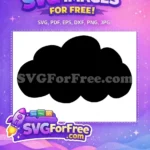 Free Puffy Black Cloud Free Simple Fluffy Shape Silhouette Free SVG - Instant Download