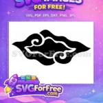 Free Thing 1 Black Silhouette Free Blue Hair Cloud Dr Seuss Free SVG - Instant Download