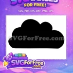 Free Numberblock One Silhouette Free Smiling Black Cloud Numberblocks Character Free SVG - Instant Download