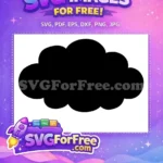 Free Black Silhouette Free Puffy Fluffy Cloud Weather Forecast Design Free SVG - Instant Download