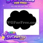 Free Black Silhouette Cloud Free Puffy Cartoon Dragon Ball Nimbus Free SVG - Instant Download