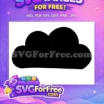 Free Black Silhouette Cloud Free Puffy Cartoon Anime Sky Free SVG - Instant Download