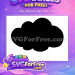 Free Puffy Cloud Free Black Silhouette Cartoon Free SVG - Instant Download