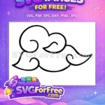 Free Black Silhouette Cloud Free Flying Nimbus Dragon Ball Z Free SVG 1 - Instant Download