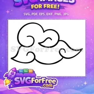Free Elegant Cloud Swirl Banner SVG Design Download Free decorative banner SVG featuring a solid black rectangle atop elegant, swirling cloud-like flourishes. A versatile free design element.