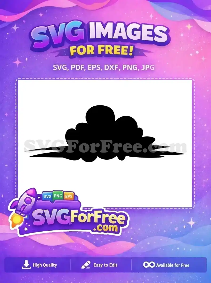 A free abstract black silhouette of a stylized cloud or bush with sharp ground elements, perfect for diverse free designs. Download this free vector now!