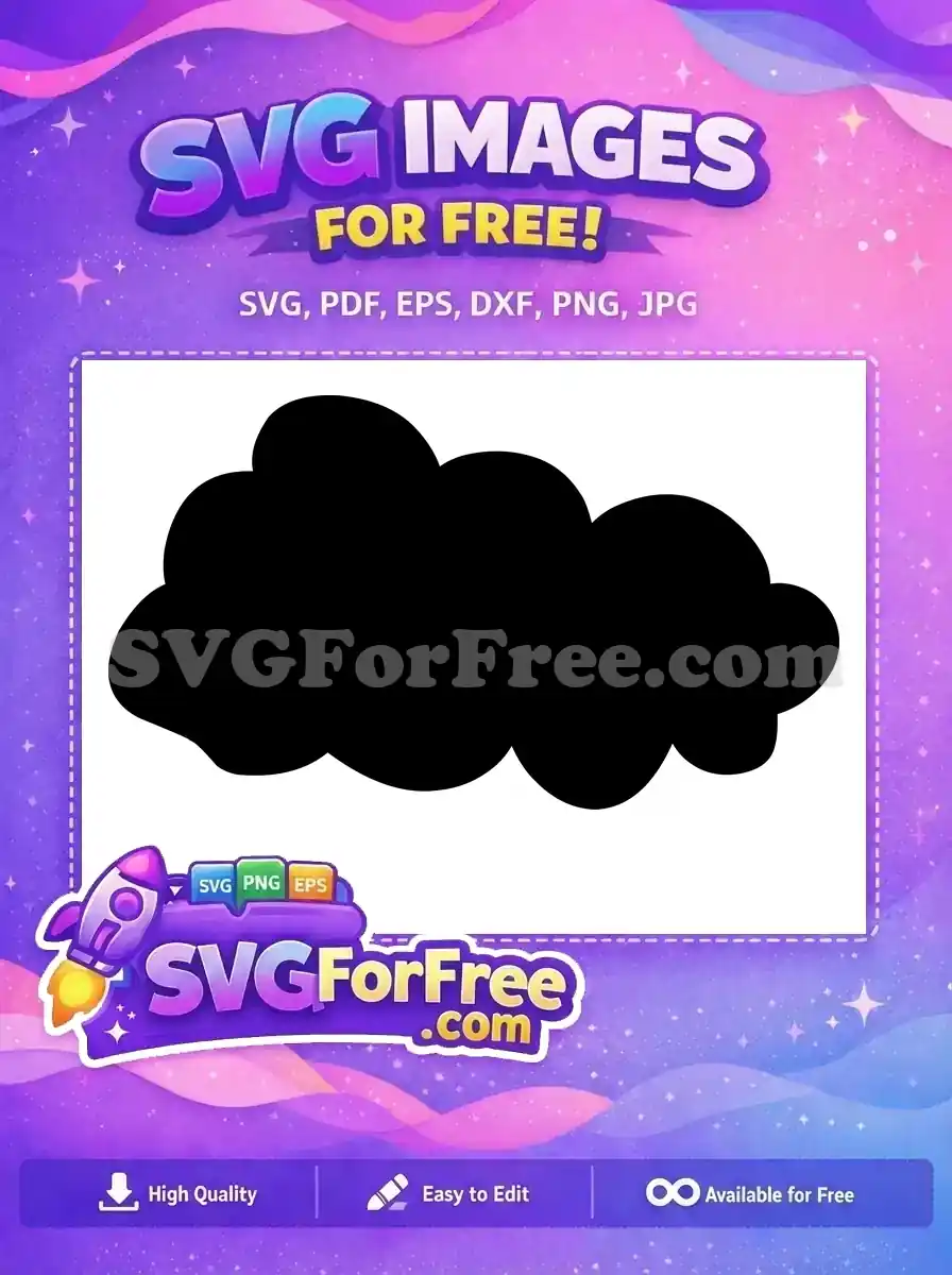 A free, bold black silhouette of a stylized tree, featuring a rounded canopy and a distinct trunk. Ideal for free craft projects.