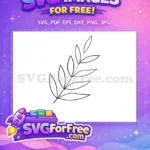 Free Elegant Black Outline Free Minimalist Plant Art Botanical Leaves Free SVG - Instant Download