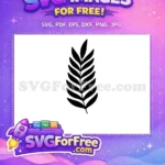 Free Black Silhouette Branch Free Stylized Plant Leaves Botanical Design Free SVG - Instant Download