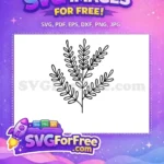 Free Hand-drawn botanical leaves Free Elegant fern branch Botanical Leaves Free SVG - Instant Download
