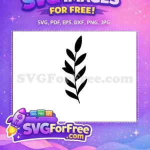 Free Botanical Branch SVG – Elegant Leafy Design Download Elegant free SVG design showcasing a minimalist black leafy branch, ideal for various creative projects. Download this free vector!