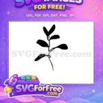 Free simple botanical illustration Free elegant plant silhouette Botanical Leaves Free SVG - Instant Download