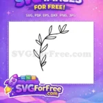 Free Hand-Drawn Stem Free Black Outline Leaves Botanical Leaves Free SVG 1 - Instant Download