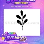 Free Simple Black Botanical Branch Free Elegant Plant Silhouette Botanical Leaves Design Free SVG - Instant Download