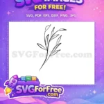 Free Hand-Drawn Botanical Leaves Free Sketch Art Line Minimalist Plant Illustration Free SVG - Instant Download