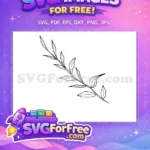 Free Hand-Drawn Botanical Leaves Free Minimalist Plant Stem Line Art Free SVG - Instant Download